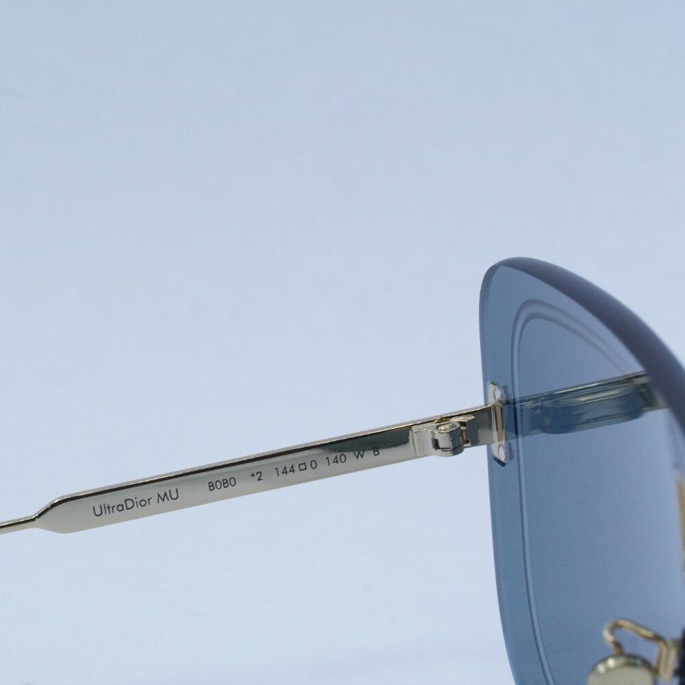 🕶️ New Dior ULTRADIOR MU B0B0 Sunglasses - Gold Frame, Blue Lenses - Picture 7 of 11